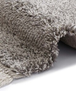 Hoogpolig vloerkleed Aloe - grijs/crème - close up, thumbnail