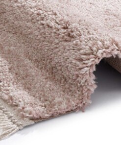 Hoogpolig vloerkleed Aloe - roze/crème - close up, thumbnail