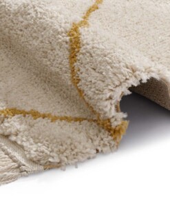 Hoogpolig Vloerkleed Primerose - crème/goud - close up, thumbnail Hoogpolig Vloerkleed Primerose - crème/goud - close up, thumbnail