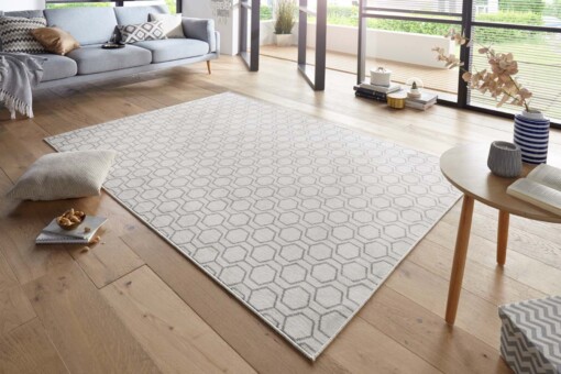 Modern vloerkleed Novalie - crème/grijs - sfeer