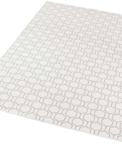Modern vloerkleed Novalie - crème/grijs - overzicht schuin, thumbnail