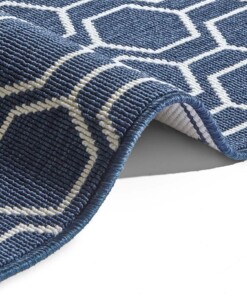 Modern vloerkleed Novalie - donkerblauw/crème - close up, thumbnail