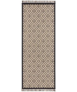 Scandinavische loper Öresund - beige/zwart - overzicht boven, thumbnail