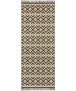 Scandinavische loper Gotland - beige/zwart - overzicht boven, thumbnail