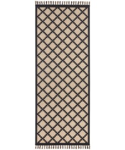 Scandinavische loper Visby - beige/zwart - overzicht boven, thumbnail Scandinavische loper Visby - beige/zwart - overzicht boven, thumbnail