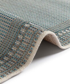 Binnen & Buiten vloerkleed vlakweef Ocean - blauw - close up, thumbnail