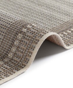 Binnen & Buiten vloerkleed vlakweef Ocean - grijs/taupe - close up, thumbnail Binnen & Buiten vloerkleed vlakweef Ocean - grijs/taupe - close up, thumbnail