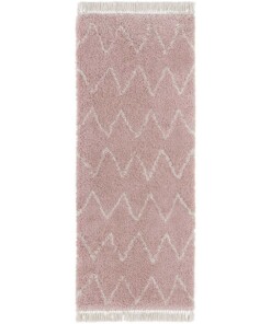Loper hoogpolig Ruby - roze/crème - overzicht boven, thumbnail