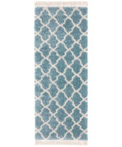 Loper hoogpolig Pearl - blauw/crème - overzicht boven, thumbnail Loper hoogpolig Pearl - blauw/crème - overzicht boven, thumbnail