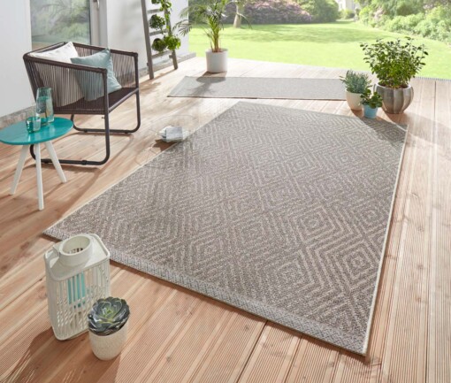 Scandinavisch buitenkleed Sea - grijs/taupe - sfeer