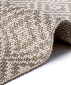 Design binnen & buiten vloerkleed ruiten Breeze - taupe - close up, thumbnail Design binnen & buiten vloerkleed ruiten Breeze - taupe - close up, thumbnail