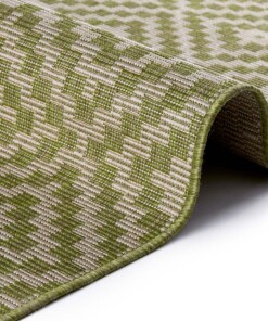 Design binnen & buiten vloerkleed ruiten Breeze - groen - close up, thumbnail