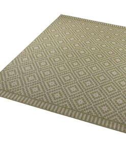 Design binnen & buiten vloerkleed ruiten Breeze - groen - overzicht schuin, thumbnail