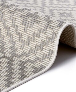 Design binnen & buiten vloerkleed ruiten Breeze - grijs/crème - close up, thumbnail Design binnen & buiten vloerkleed ruiten Breeze - grijs/crème - close up, thumbnail