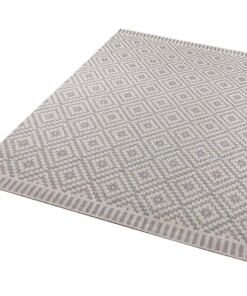 Design binnen & buiten vloerkleed ruiten Breeze - grijs/crème - overzicht schuin, thumbnail Design binnen & buiten vloerkleed ruiten Breeze - grijs/crème - overzicht schuin, thumbnail