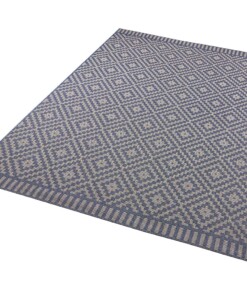 Design binnen & buiten vloerkleed ruiten Breeze - blauw - overzicht schuin, thumbnail Design binnen & buiten vloerkleed ruiten Breeze - blauw - overzicht schuin, thumbnail