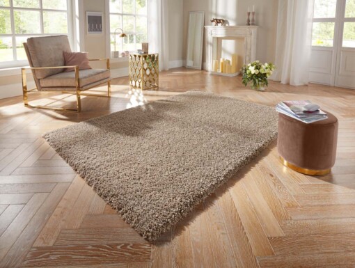 Hoogpolig vloerkleed Talence Elle Decoration - beige - sfeer