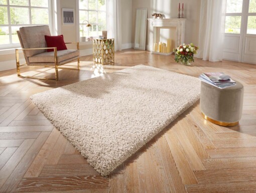 Hoogpolig vloerkleed Talence Elle Decoration - crème - sfeer