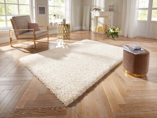 Hoogpolig vloerkleed Talence Elle Decoration - crème/wit - sfeer