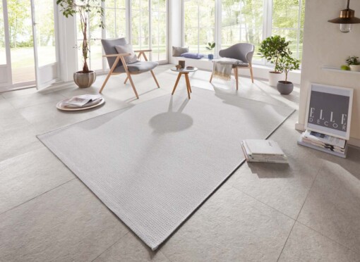Binnen & buiten vloerkleed Millau Elle Decoration - grijs/crème - sfeer