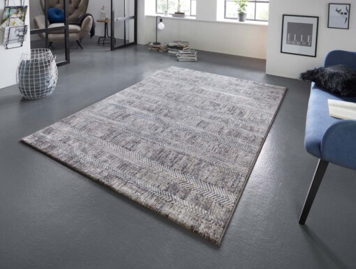 Design vloerkleed Gonesse Elle Decoration - blauw/grijs - sfeer