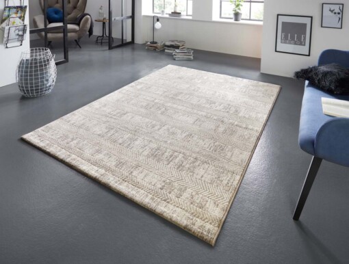 Design vloerkleed Gonesse Elle Decoration - crème/grijs - sfeer