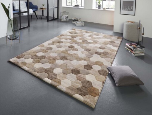 Design vloerkleed Manosque Elle Decoration - beige/bruin - sfeer