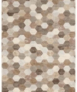 Design vloerkleed Manosque Elle Decoration - beige/bruin - overzicht boven