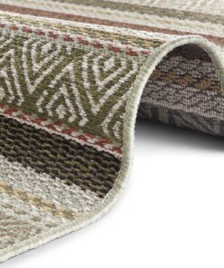 Binnen & buiten vloerkleed Rodez Elle Decoration - groen/terracotta - close up, thumbnail