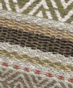 Binnen & buiten vloerkleed Rodez Elle Decoration - groen/terracotta - close up, thumbnail