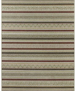 Binnen & buiten vloerkleed Rodez Elle Decoration - groen/terracotta - overzicht boven, thumbnail