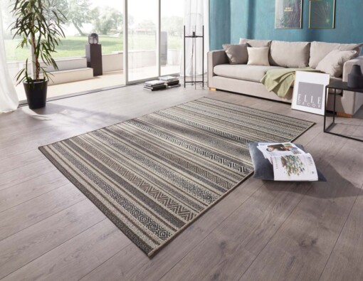 Binnen & buiten vloerkleed Rodez Elle Decoration - bruin/antraciet - sfeer