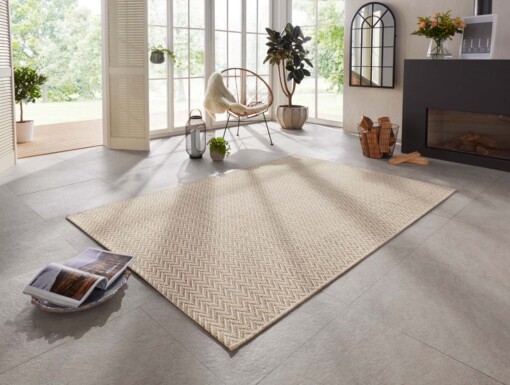 Jute buitenkleed Caen Elle Decoration - crème - sfeer