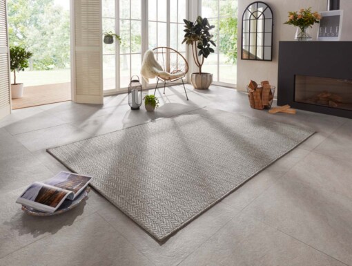 Binnen & buiten vloerkleed Caen Elle Decoration - grijs - sfeer