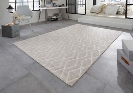 Design Vloerkleed Rouen Elle Decoration - grijs/crème - sfeer