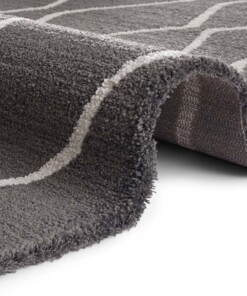 Design vloerkleed Vienne Elle Decoration - donkergrijs/crème - close up, thumbnail