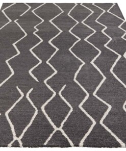 Design vloerkleed Vienne Elle Decoration - donkergrijs/crème - overzicht schuin, thumbnail