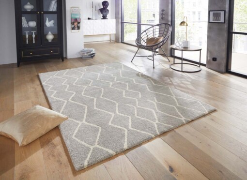 Design vloerkleed Vienne Elle Decoration - grijs/crème - sfeer
