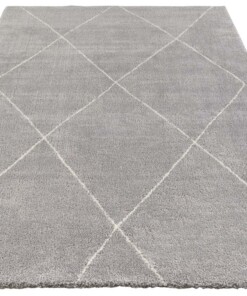 Scandinavisch vloerkleed Massy Elle Decoration - grijs/crème - overzicht schuin, thumbnail