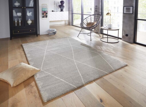 Design vloerkleed Beaune Elle Decoration - grijs/crème - sfeer