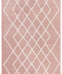 Hoogpolig vloerkleed Bron Elle Decoration - roze/crème - overzicht boven