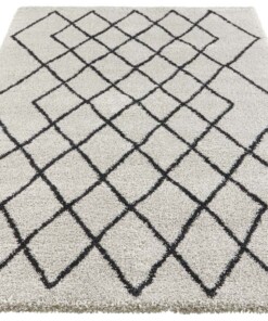 Hoogpolig vloerkleed Bron Elle Decoration - zilver/antraciet - overzicht schuin, thumbnail