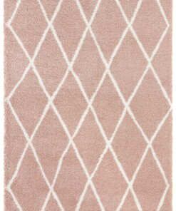 Scandinavisch vloerkleed Elle Decoration Abbe - roze/crème - overzicht boven