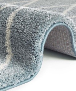 Scandinavisch vloerkleed Elle Decoration Abbe - blauw/crème - close up, thumbnail