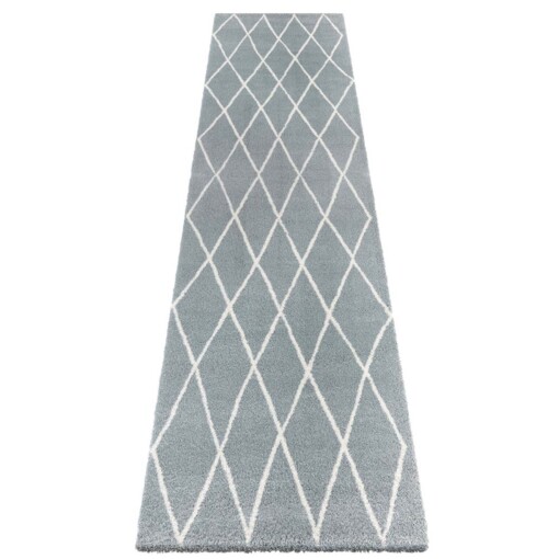 Loper Scandinavisch Abbe Elle Decoration - blauw/crème - overzicht boven