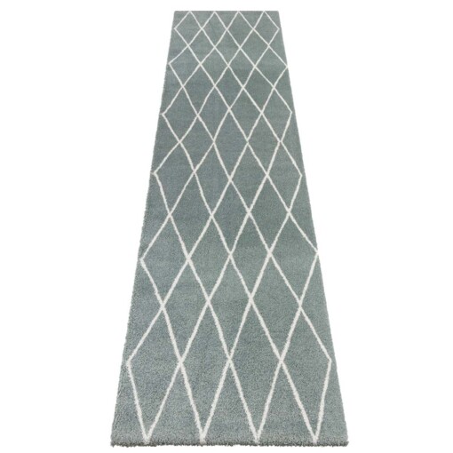 Loper Scandinavisch Abbe Elle Decoration - groen/crème - overzicht boven