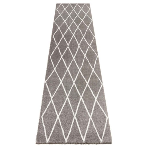 Loper Scandinavisch Abbe Elle Decoration - grijs/crème - overzicht boven
