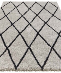 Scandinavisch vloerkleed Elle Decoration Abbe - zilver/antraciet - overzicht schuin, thumbnail