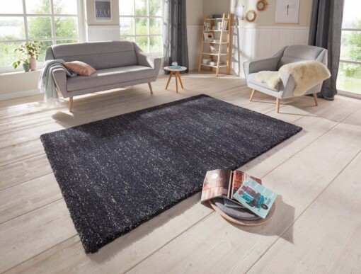 Hoogpolig vloerkleed Orly Elle Decoration - antraciet/zwart - sfeer
