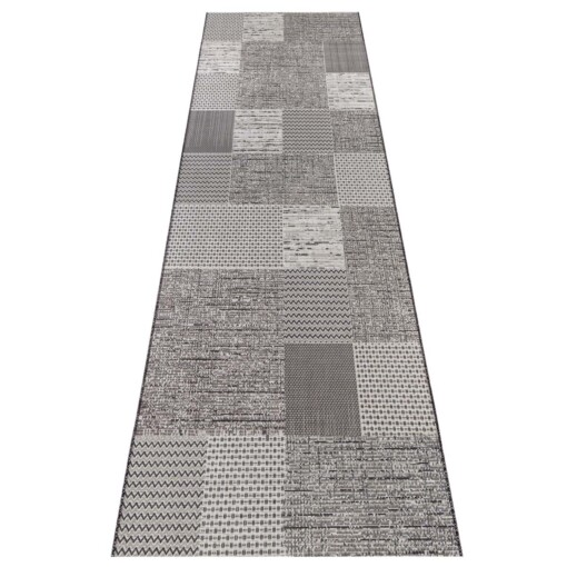Loper binnen & buiten Agen Elle Decoration - crème/antraciet - overzicht boven
